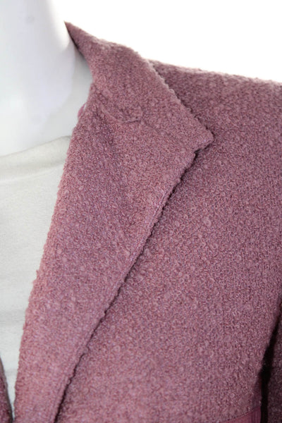 Les Prairies De Paris Womens Wool Textured Dress Short Skirt Blazer Set Pink Siz