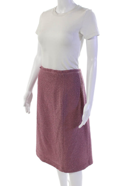 Les Prairies De Paris Womens Wool Textured Dress Short Skirt Blazer Set Pink Siz