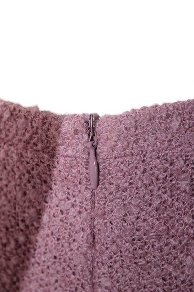 Les Prairies De Paris Womens Wool Textured Dress Short Skirt Blazer Set Pink Siz