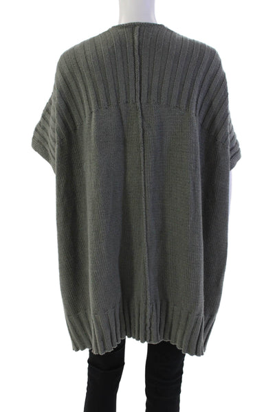 Splendid Womens Short Sleeve Open Front Cardigan Sweater Gray Cotton One Size
