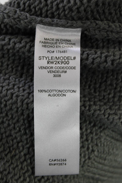 Splendid Womens Short Sleeve Open Front Cardigan Sweater Gray Cotton One Size
