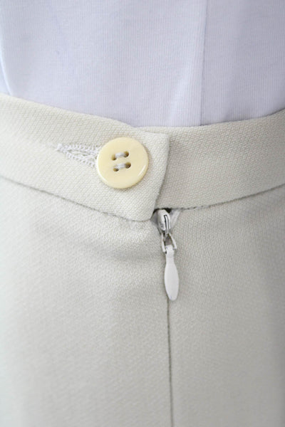 Giorgio Armani Womens Wool Solid Knee Length Pencil Skirt Beige Size S