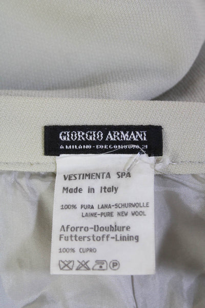 Giorgio Armani Womens Wool Solid Knee Length Pencil Skirt Beige Size S