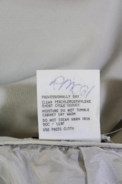 Giorgio Armani Womens Wool Solid Knee Length Pencil Skirt Beige Size S