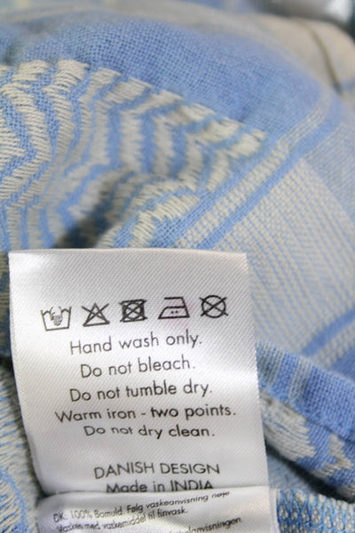 Cecilie Copenhagen Womens Cotton Knit V-Neck Short Sleeve Dress Blue Size S