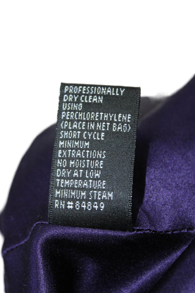 Carmen Marc Valvo Womens Zip Up Sleeveless Scoop Neck Sequin Dress Purple Size 4