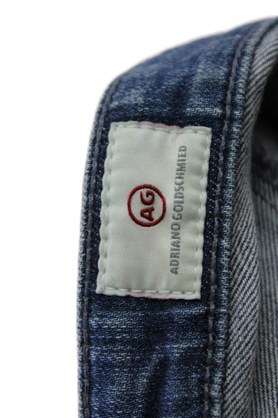 AG Adriano Goldschmied Womens The Stilt Roll Up Distressed Jeans Blue Size 26