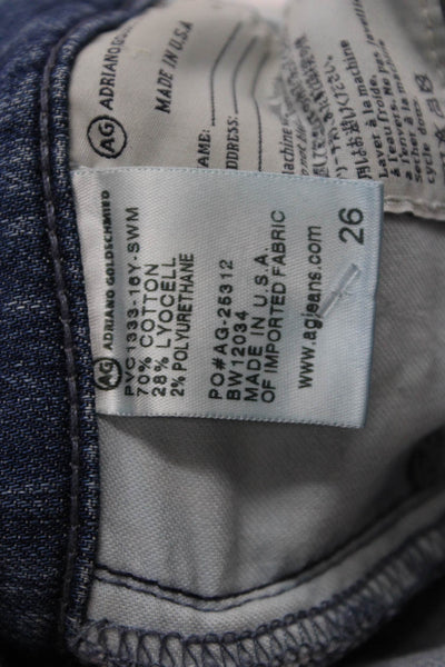 AG Adriano Goldschmied Womens The Stilt Roll Up Distressed Jeans Blue Size 26