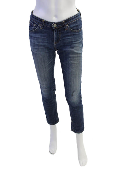 AG Adriano Goldschmied Womens Mid Rise Stilt Cigarette Jeans Blue Denim Size 26