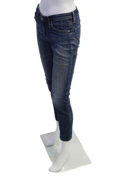 AG Adriano Goldschmied Womens Mid Rise Stilt Cigarette Jeans Blue Denim Size 26