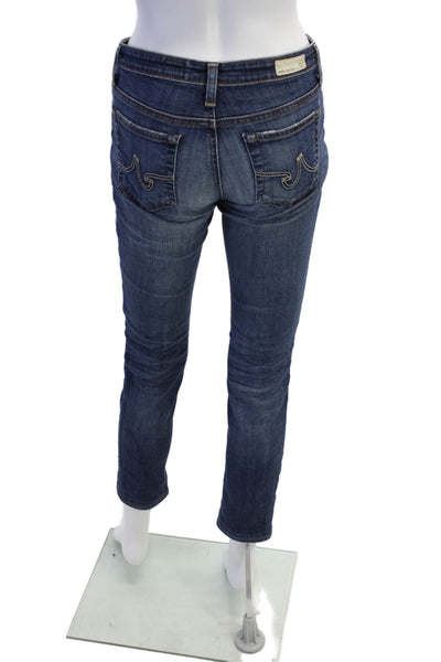 AG Adriano Goldschmied Womens Mid Rise Stilt Cigarette Jeans Blue Denim Size 26