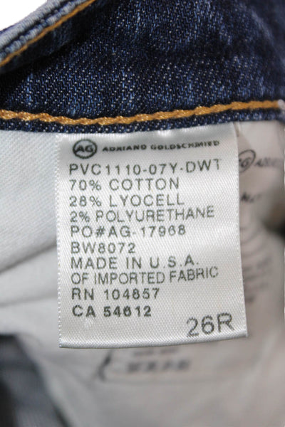AG Adriano Goldschmied Womens Mid Rise Stilt Cigarette Jeans Blue Denim Size 26