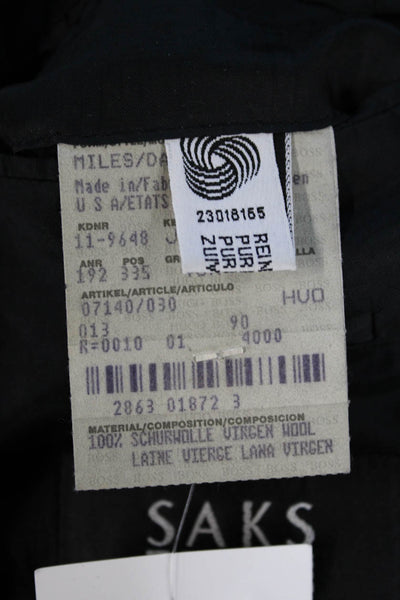 Hugo Boss Mens Three Button Blazer Jacket Black Wool Size 40 Regular