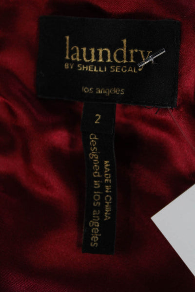 Laundry Women's Round Neck Sleeveless Lace Fitted Mini Dress Burgundy Size 2