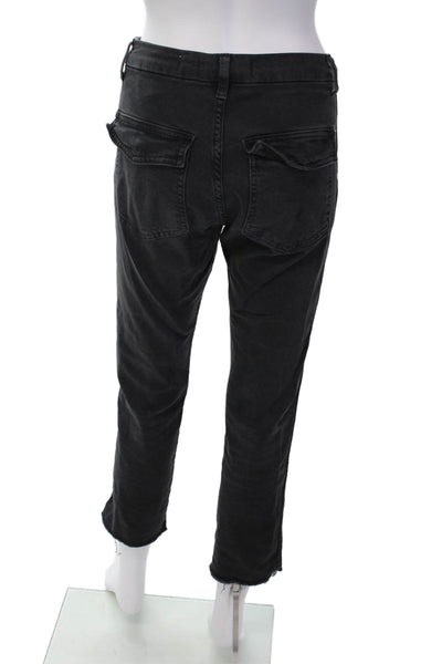 Amo Womens Textured Zip Lined Button Slim Leg Lined Pants Gray Size EUR 23