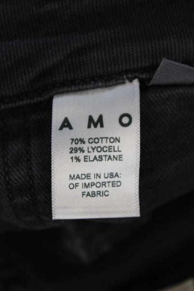 Amo Womens Textured Zip Lined Button Slim Leg Lined Pants Gray Size EUR 23