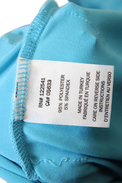 Isle Womens Short Sleeve Layered Ruffled Detail Mini Dress Light Blue Size XL