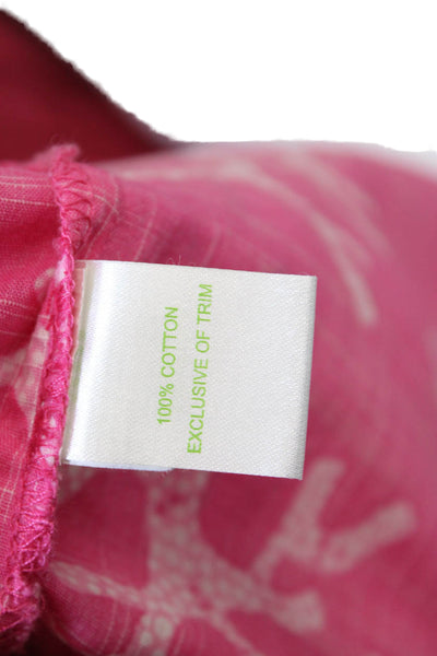 Lilly Pulitzer Womemn's Round Neck Short Sleeves Shift Mini Dress Pink Size M