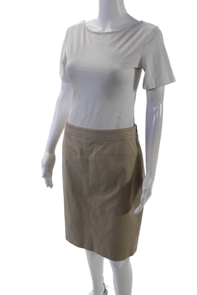 Boss Hugo Boss Womens Zip Closure A-Line Mini Workwear Skirt Beige Size 6