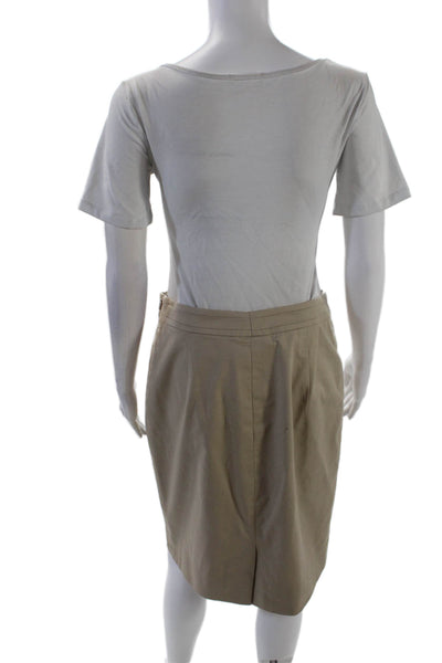 Boss Hugo Boss Womens Zip Closure A-Line Mini Workwear Skirt Beige Size 6