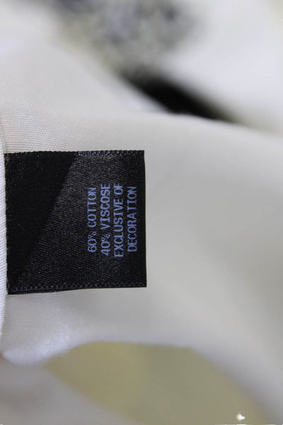 Suno Womens Cotton Long Bell Sleeve Floral Embroidered Blouse White Size 0