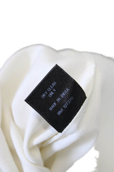 Suno Womens Cotton Long Bell Sleeve Floral Embroidered Blouse White Size 0