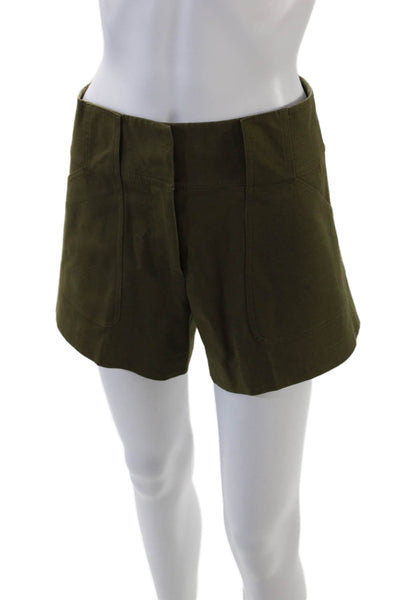 Derek Lam 10 Crosby Womens Cotton Flat Front Casual Shorts Green Size 0