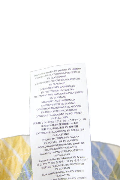 Michael Michael Kors Womens Plaid A Line Skirt White Blue Yellow Cotton Small