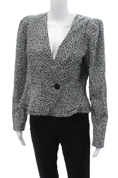 Los Angeles Atelier + Other Stories Womens Spotted Print Blazer Black Size 10