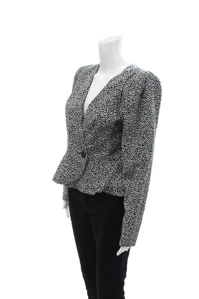 Los Angeles Atelier + Other Stories Womens Spotted Print Blazer Black Size 10