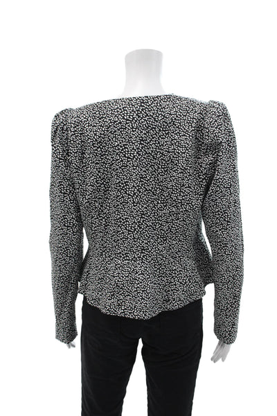 Los Angeles Atelier + Other Stories Womens Spotted Print Blazer Black Size 10