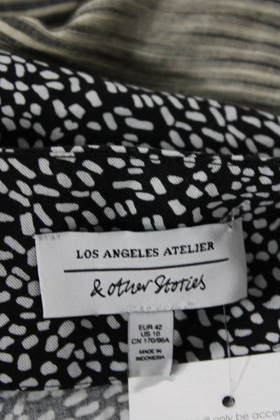 Los Angeles Atelier + Other Stories Womens Spotted Print Blazer Black Size 10