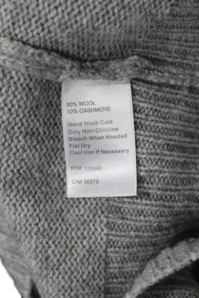 Intermix Womens Wool Embellished Sleeve Turtleneck Pullover Sweater Gray Size M