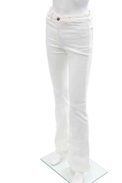 MiH Jeans Cotton Bodycon Marrakesh High Rise Slim Flare Jeans White Size 29