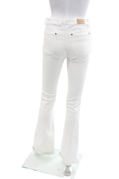 MiH Jeans Cotton Bodycon Marrakesh High Rise Slim Flare Jeans White Size 29