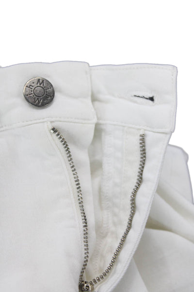 MiH Jeans Cotton Bodycon Marrakesh High Rise Slim Flare Jeans White Size 29