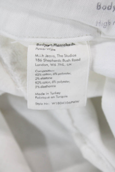 MiH Jeans Cotton Bodycon Marrakesh High Rise Slim Flare Jeans White Size 29
