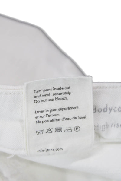 MiH Jeans Cotton Bodycon Marrakesh High Rise Slim Flare Jeans White Size 29