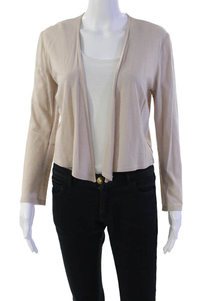 Morgane Le Fay Womens Wool Blend Open Front Cardigan Sweater Blush Size L