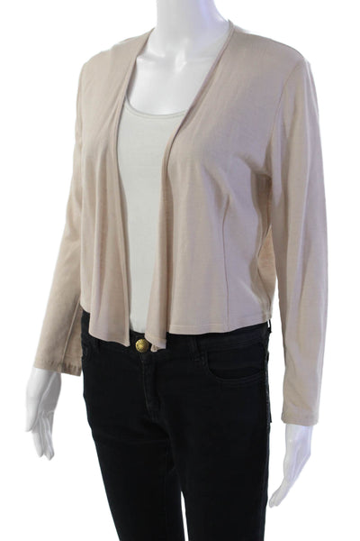 Morgane Le Fay Womens Wool Blend Open Front Cardigan Sweater Blush Size L