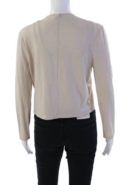 Morgane Le Fay Womens Wool Blend Open Front Cardigan Sweater Blush Size L