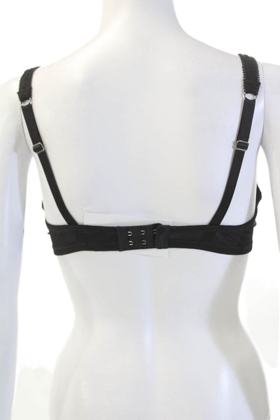 Masquerade Lingerie Sheer Embroidered Cup Underwired Bra Black Size 34D