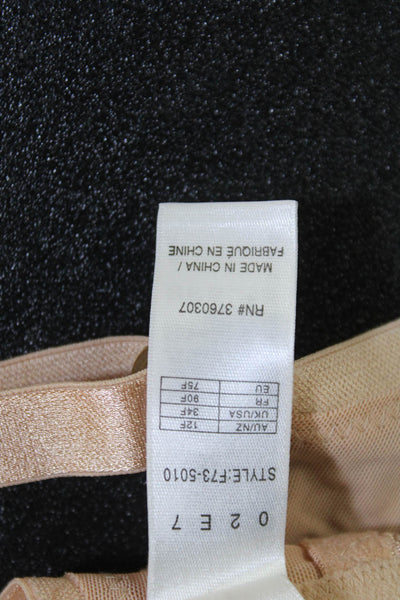 Fayreform Womens Floral Lace Cup Flower Accent Underwire Bra Beige Size 34F