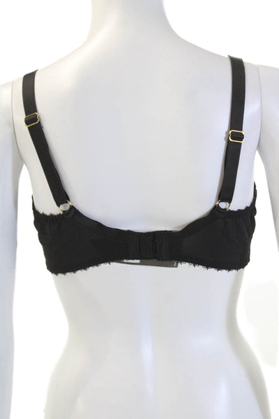 Miss Mandalay Womens Sheer Cup Bow Accent Underwired Bra Black Size 36E