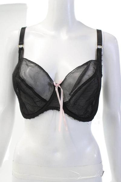 Little Miss By Miss Mandalay Womens Sheer Adjustable Bra Black Size 34G