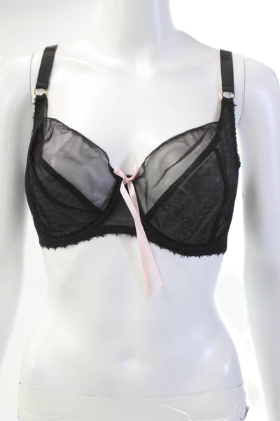 Little Miss By Miss Mandalay Womens Sheer Adjustable Bra Black Size 32F