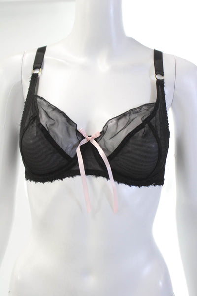 Little Miss By Miss Mandalay Womens Sheer Adjustable Bra Black Size 32DD