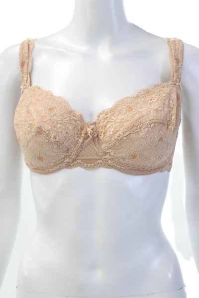 Fayreform Womens Floral Lace Underwired Adjustable Bra Pink Size 32E