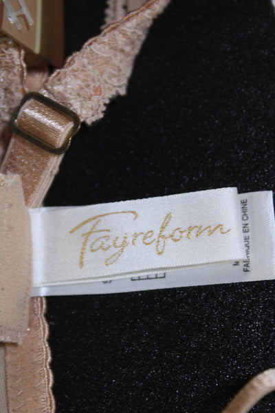 Fayreform Womens Floral Lace Underwired Adjustable Bra Pink Size 32E