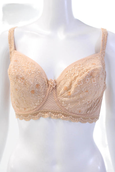 Fayreform Womens Floral Lace Underwired Adjustable Bra Pink Size 32F